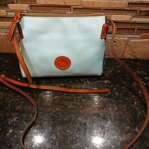 Dooney & Bourke Light Blue and Red Crossbody Bag